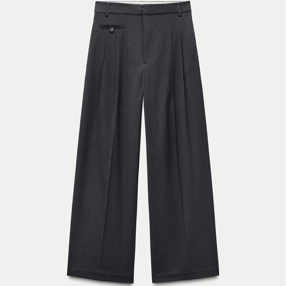 Zara -  Grey Pinstriped trousers - Size L